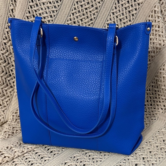 Montana West Handbags - Montana West Vibrant Blue Tote Bag with Detachable Zippered Pouch